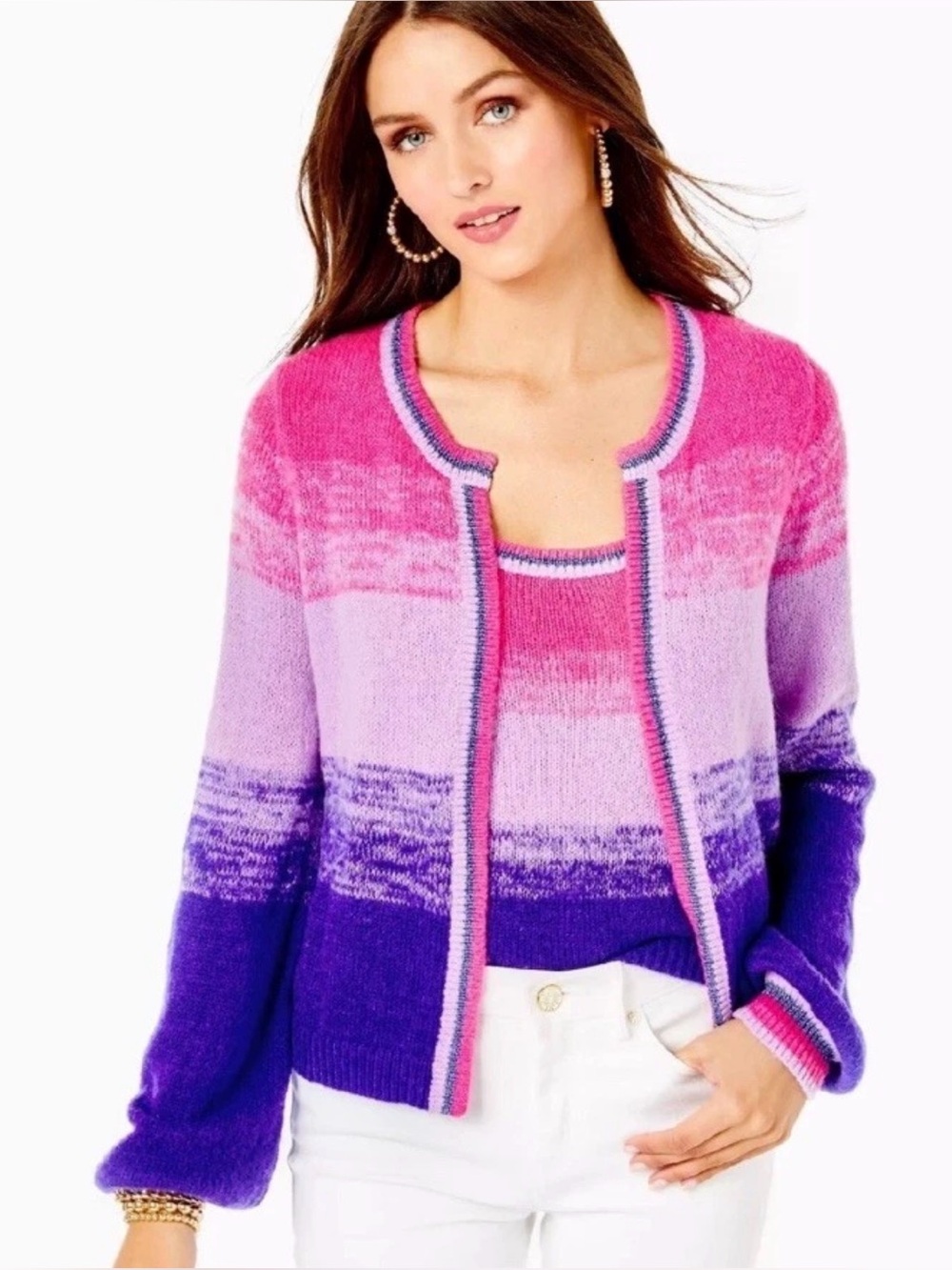 NWT LILLY PULITZER Tessalyn Sweater Set in Cabochon Purple Size XL